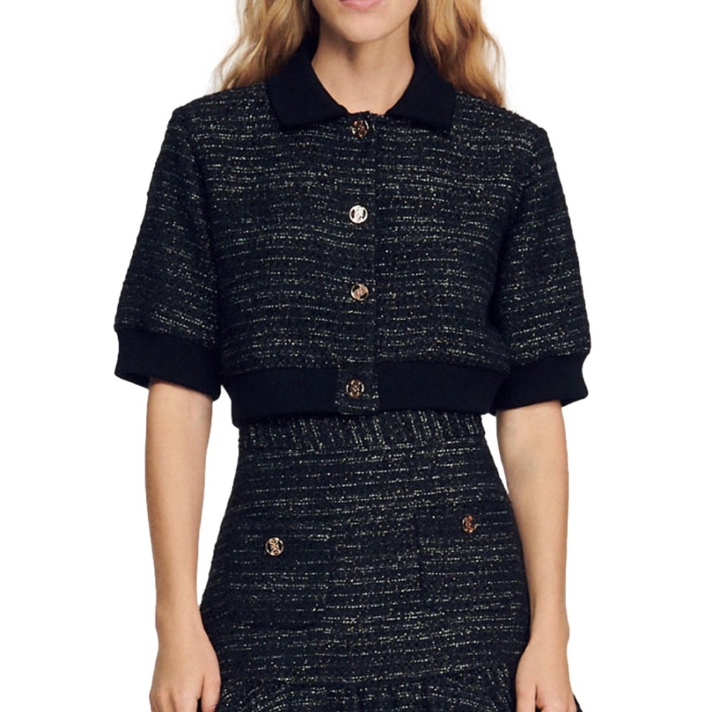 Sandro othile tweed cropped jacket